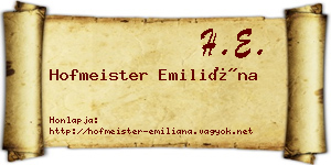 Hofmeister Emiliána névjegykártya